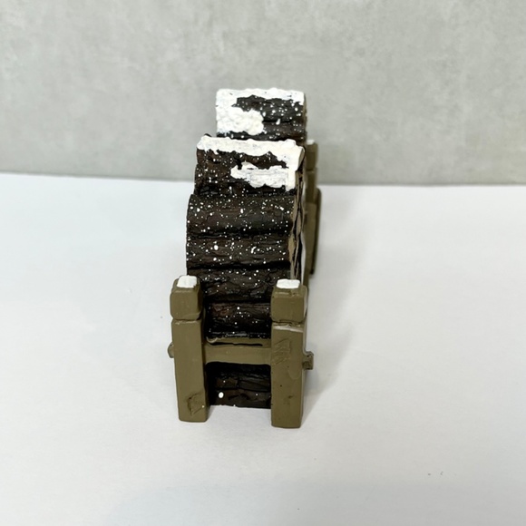 Department 56 Christmas Village Wooden Log Pile Cardinal Bird 56.52665 Landscape - Picture 3 of 5